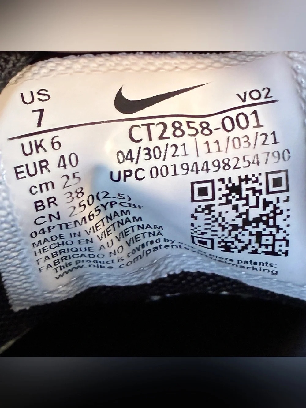Nike Air Force 1 Low GTX Gore-Tex Charcoal Black CK2858-001 Men's Size 7
